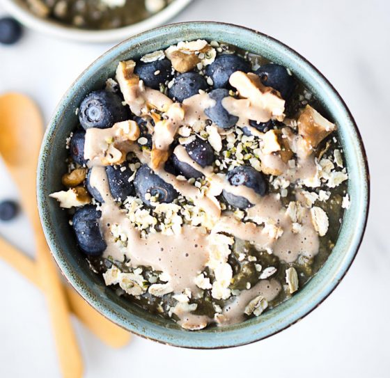 Chocolate Blueberry Overnight Oats | Plant-Based Recipes by Ashley Madden