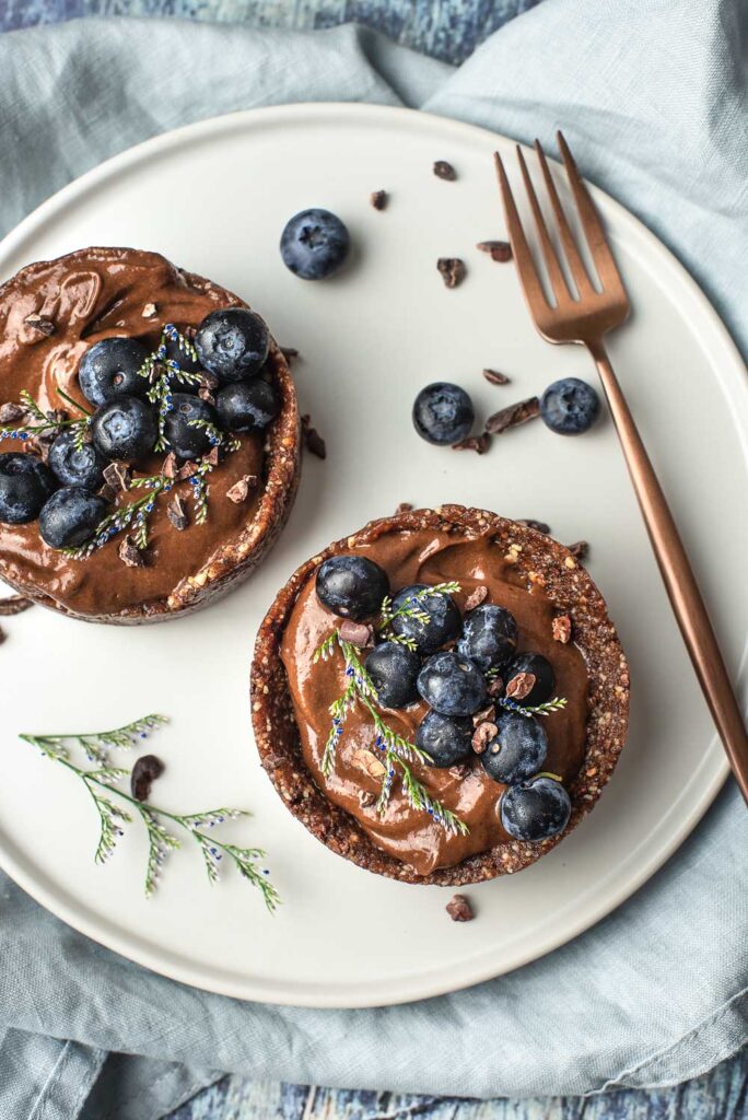 double chocolate vegan tarts