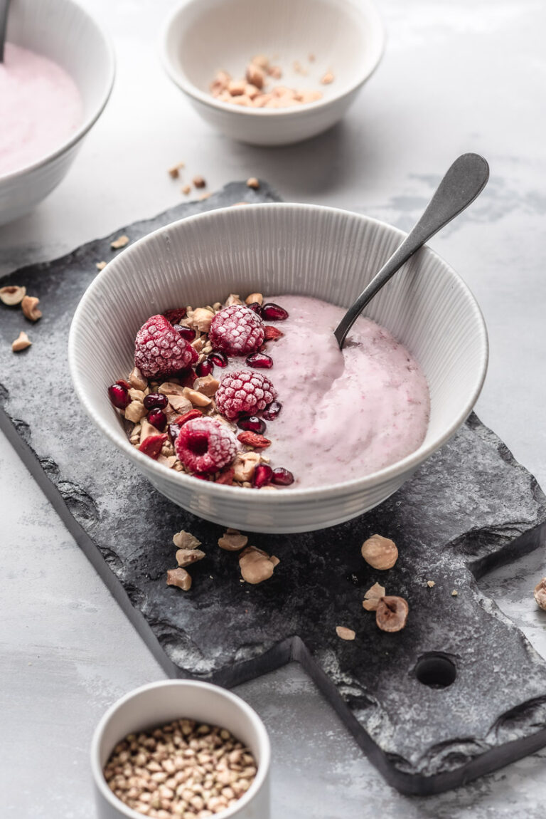 Raw Raspberry Buckwheat Bowl PlantBased Recipes by Ashley Madden