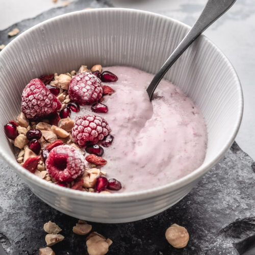 raw raspberry buckwheat bowl