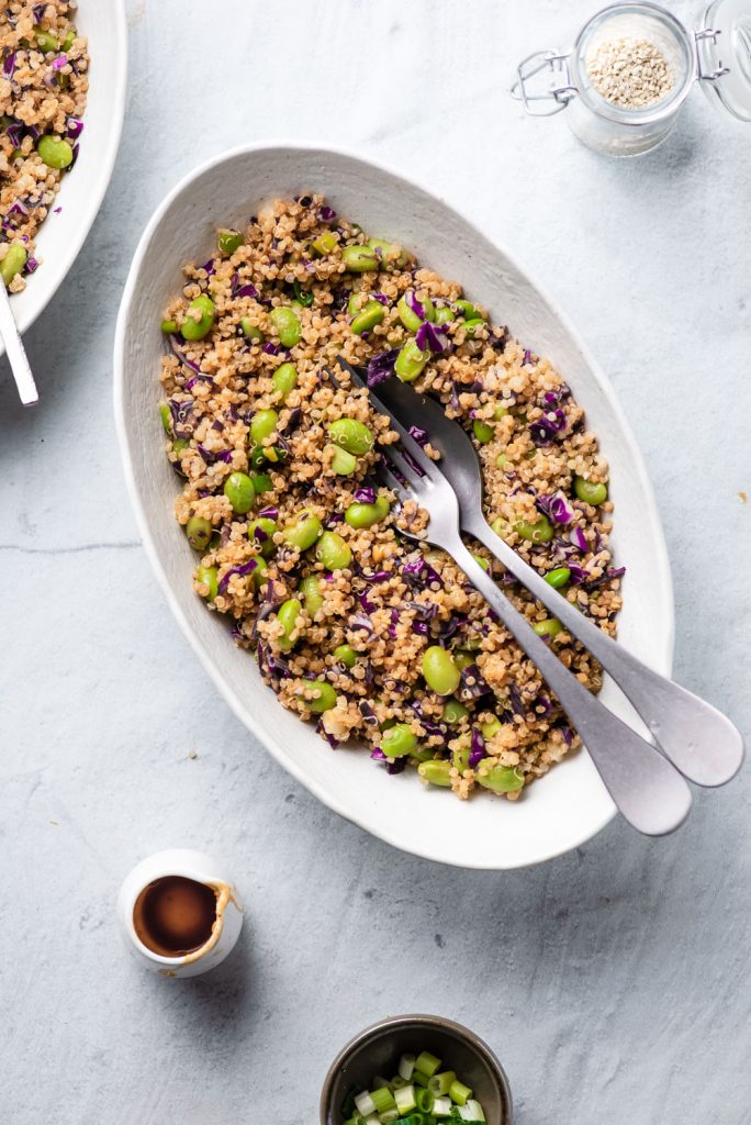 Easy Quinoa Edamame Salad | Plant-Based Recipes by Ashley Madden