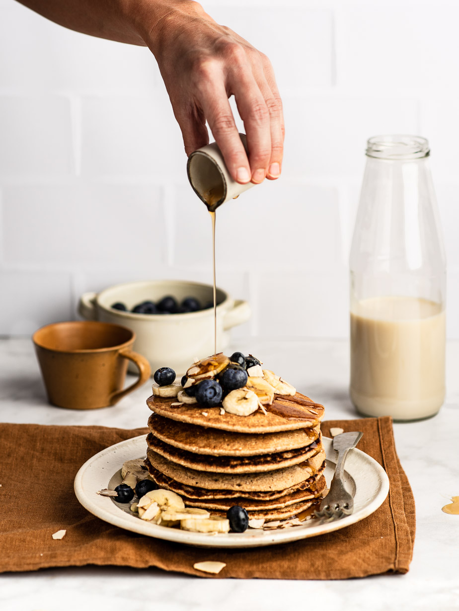 Blender Oat Pancakes  Plant-Based Recipes by Ashley Madden