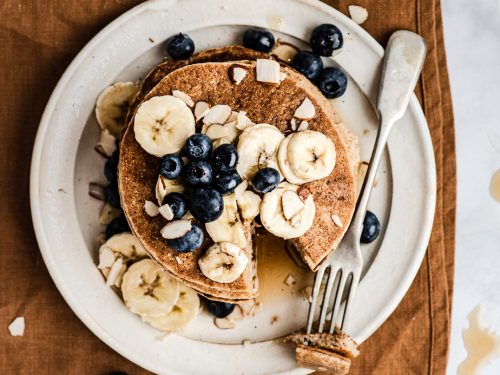 Blender Oat Pancakes  Plant-Based Recipes by Ashley Madden