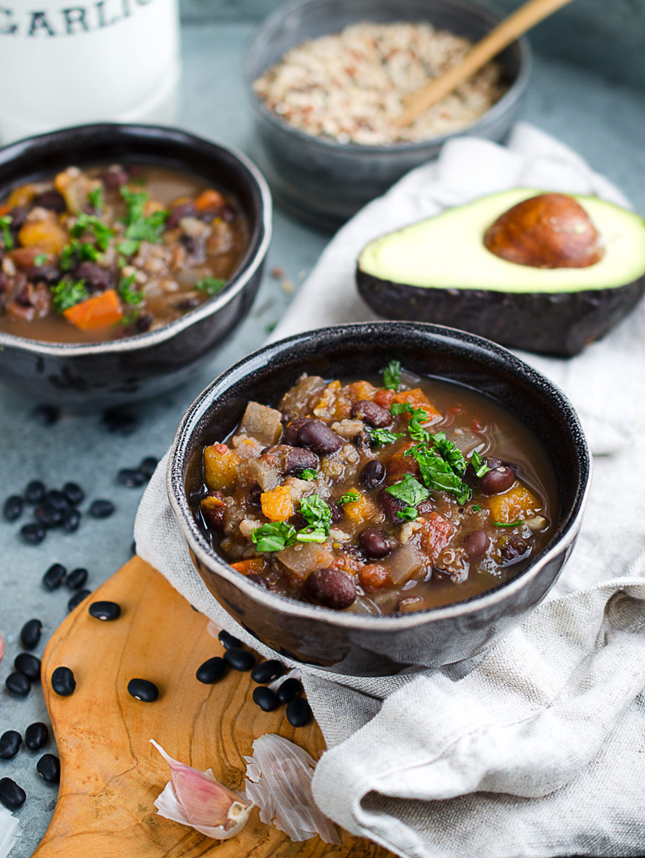 Vegan Slow Cooker Black Bean Soup | Plant-Based Recipes by Ashley Madden