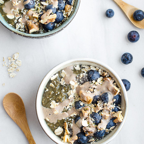Chocolate Blueberry Overnight Oats | Plant-Based Recipes by Ashley Madden
