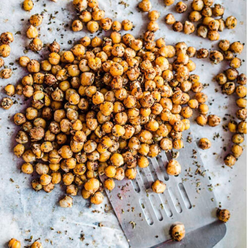 oil-free roasted pizza chickpeas