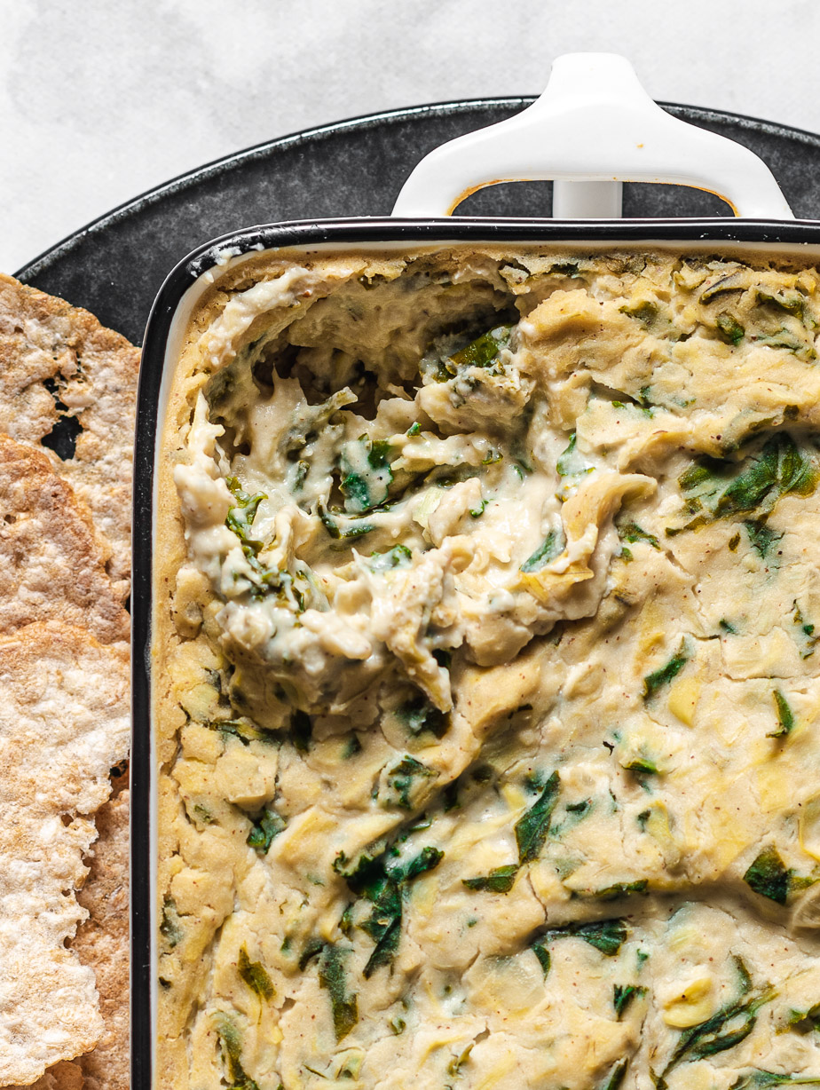 Baked Kale Artichoke Dip PlantBased Recipes by Ashley Madden