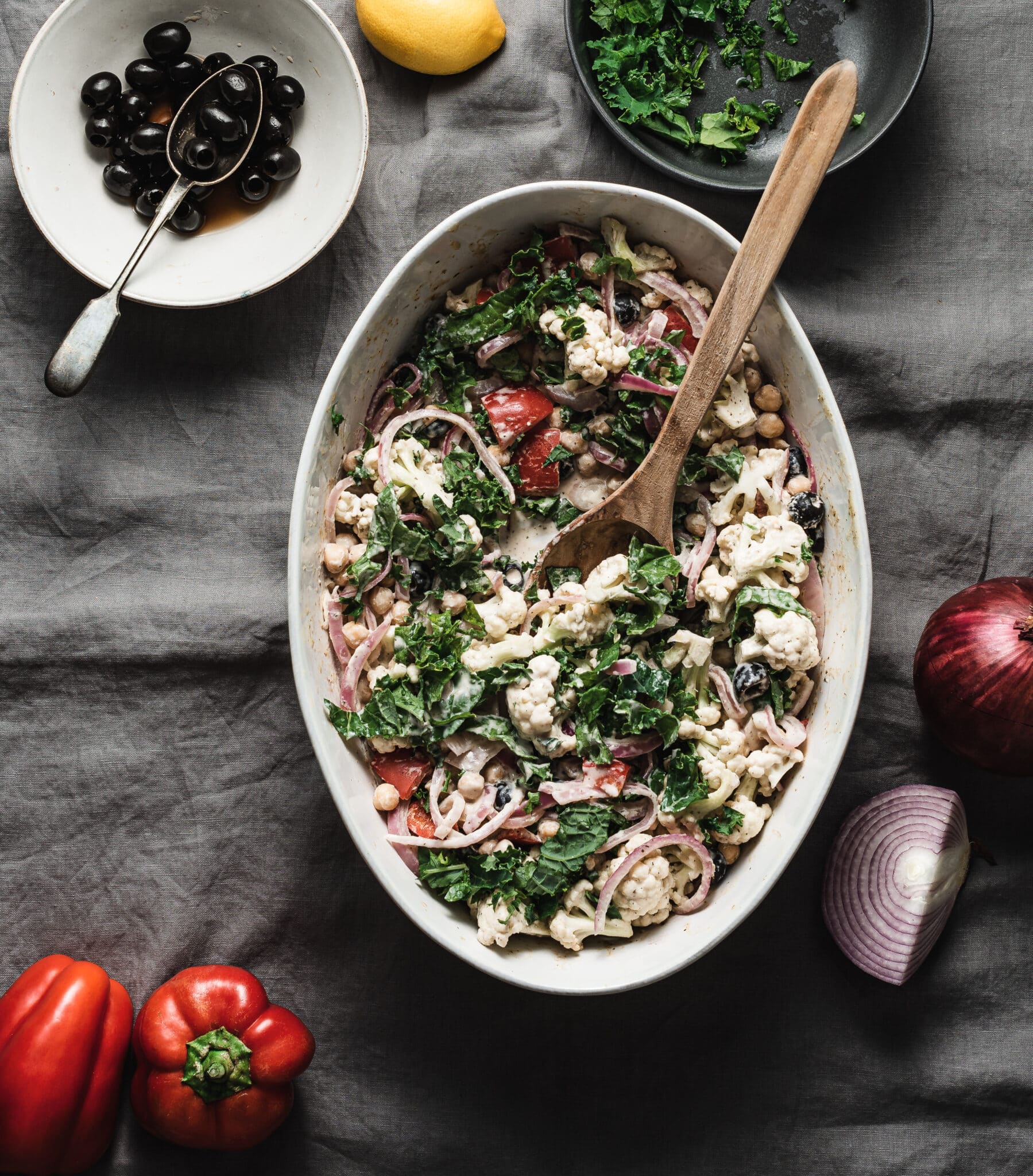 Mediterranean Cauliflower Casserole PlantBased Recipes by Ashley Madden