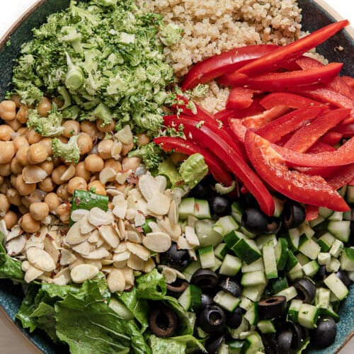 vegan chopped salad in a large bowl