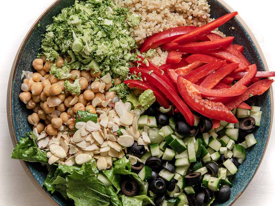 vegan chopped salad in a large bowl